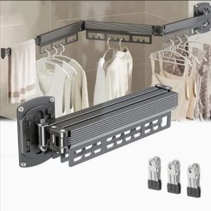 Foldable Wall Mounted Laundry Drying Rack for Balcony