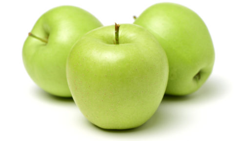 Green Granny Smith Apple on white background